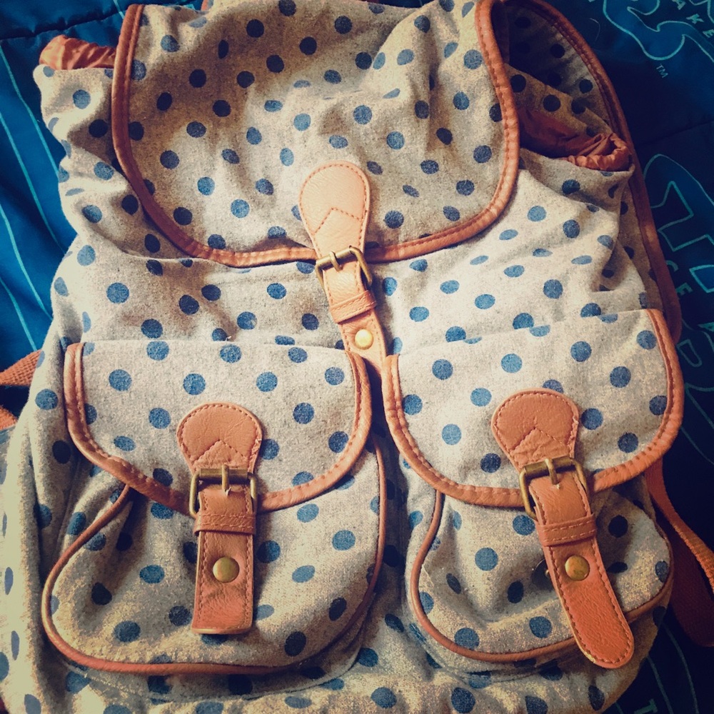 Vintage polka dot backpack large